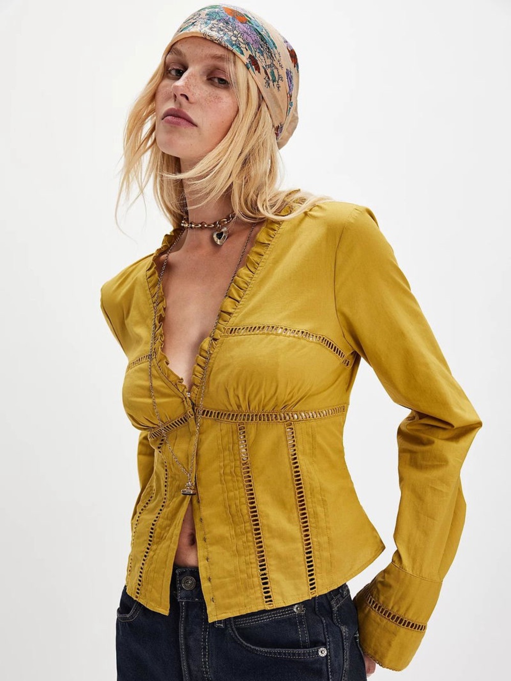 Free People Frankie Corset Long Sleeve Top